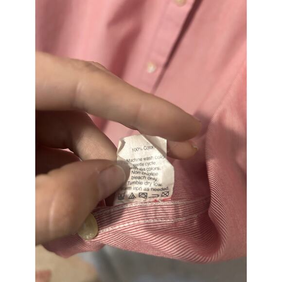 J.Crew Slim Fit Red Micro Stripe Button Down Shirt Men’s Large 100% Cotton - Picture 6 of 8